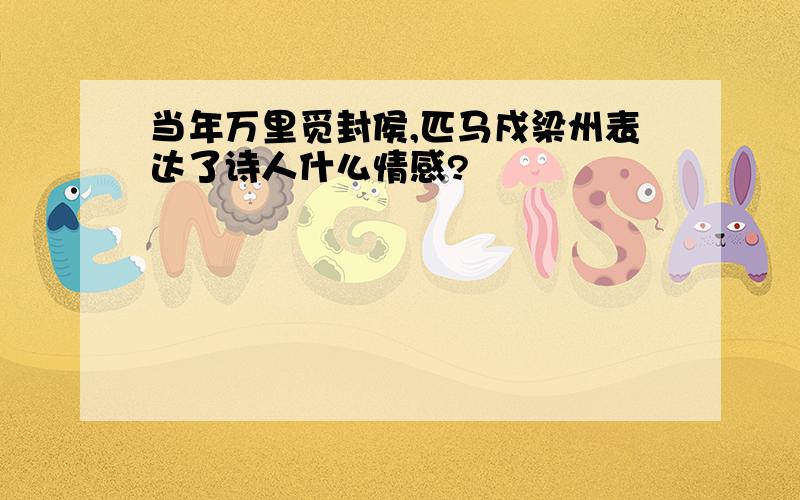 当年万里觅封侯,匹马戍梁州表达了诗人什么情感?