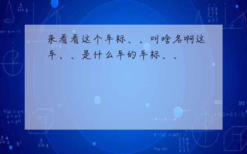 来看看这个车标、、叫啥名啊这车、、是什么车的车标、、