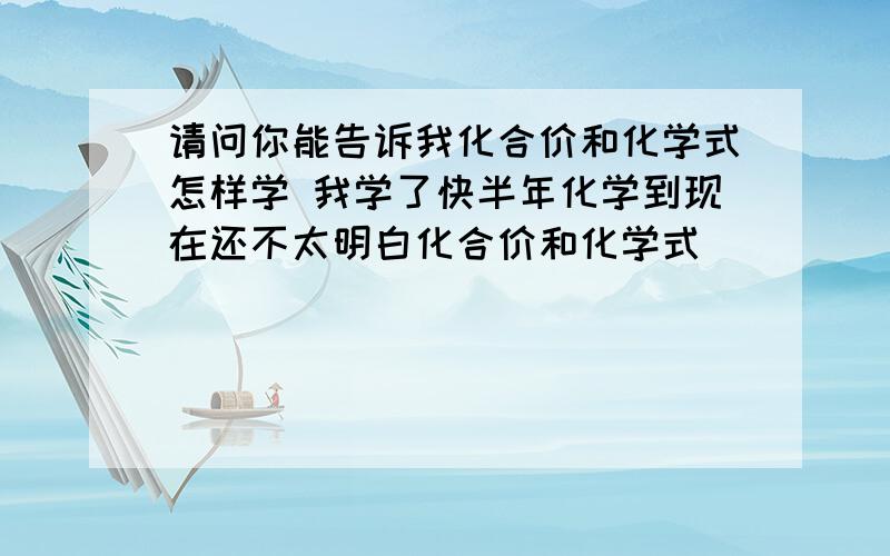 请问你能告诉我化合价和化学式怎样学 我学了快半年化学到现在还不太明白化合价和化学式