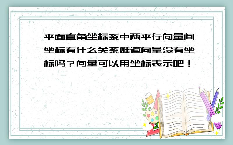 平面直角坐标系中两平行向量间坐标有什么关系难道向量没有坐标吗？向量可以用坐标表示吧！