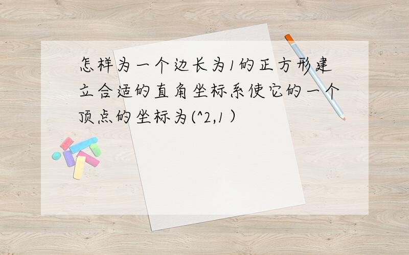 怎样为一个边长为1的正方形建立合适的直角坐标系使它的一个顶点的坐标为(^2,1）