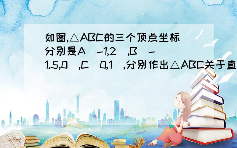 如图,△ABC的三个顶点坐标分别是A（-1,2）,B（-1.5,0）,C（0,1）,分别作出△ABC关于直线x=1（记作直线m）,y=1（记作直线n）的轴对称图形,并写出它们的顶点坐标,你能发现它们的对应点之间分别有