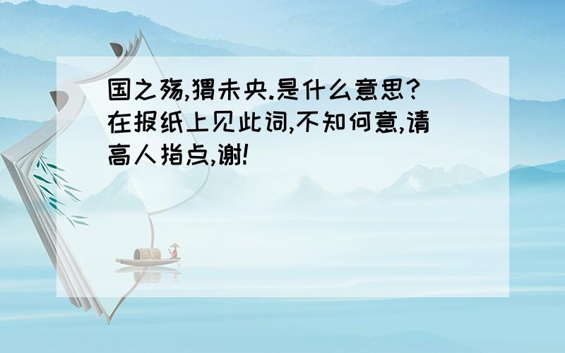 国之殇,恸未央.是什么意思?在报纸上见此词,不知何意,请高人指点,谢!