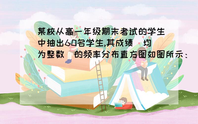 某校从高一年级期末考试的学生中抽出60名学生,其成绩（均为整数）的频率分布直方图如图所示：（Ⅰ）估计这次考试的平均分 这道题目中所说的求考试的平均分 与频率分布直方图中的求