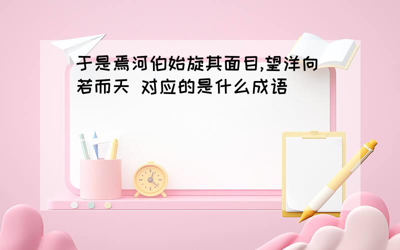 于是焉河伯始旋其面目,望洋向若而天 对应的是什么成语