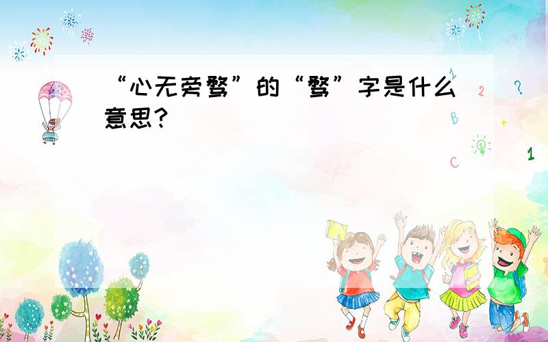 “心无旁骛”的“骛”字是什么意思?