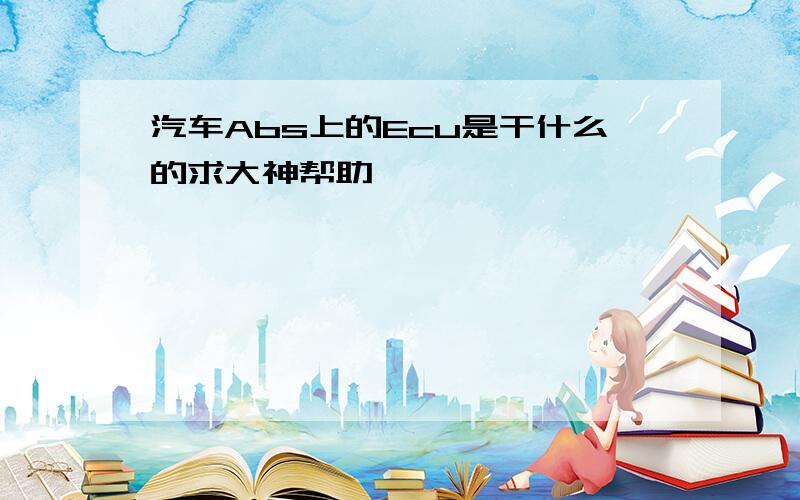 汽车Abs上的Ecu是干什么的求大神帮助