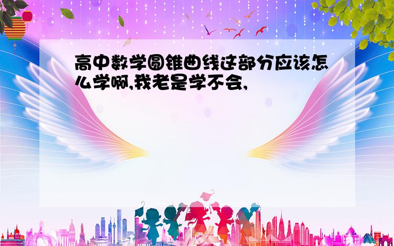 高中数学圆锥曲线这部分应该怎么学啊,我老是学不会,