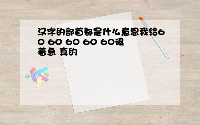 汉字的部首都是什么意思我给60 60 60 60 60很着急 真的