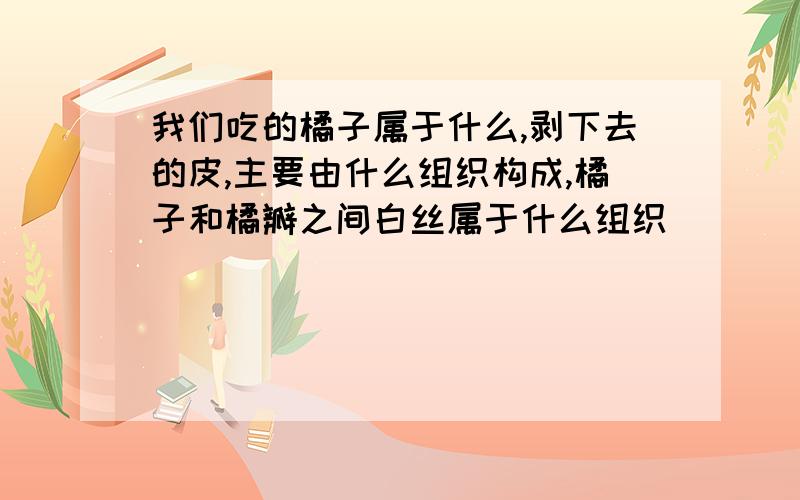 我们吃的橘子属于什么,剥下去的皮,主要由什么组织构成,橘子和橘瓣之间白丝属于什么组织