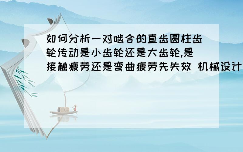 如何分析一对啮合的直齿圆柱齿轮传动是小齿轮还是大齿轮,是接触疲劳还是弯曲疲劳先失效 机械设计考研真题