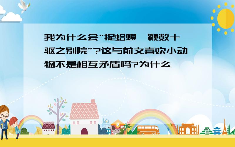 我为什么会“捉蛤蟆,鞭数十,驱之别院”?这与前文喜欢小动物不是相互矛盾吗?为什么