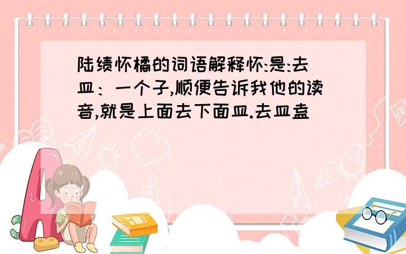 陆绩怀橘的词语解释怀:是:去皿：一个子,顺便告诉我他的读音,就是上面去下面皿.去皿盍