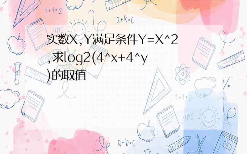 实数X,Y满足条件Y=X^2,求log2(4^x+4^y)的取值