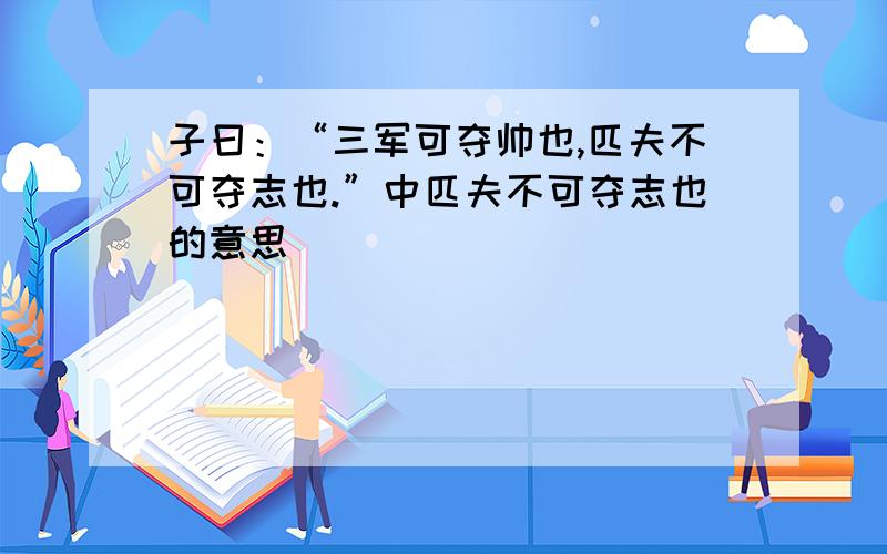 子曰：“三军可夺帅也,匹夫不可夺志也.”中匹夫不可夺志也的意思