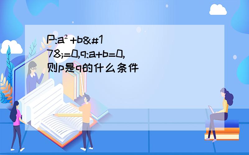 P:a²+b²=0,q:a+b=0,则p是q的什么条件