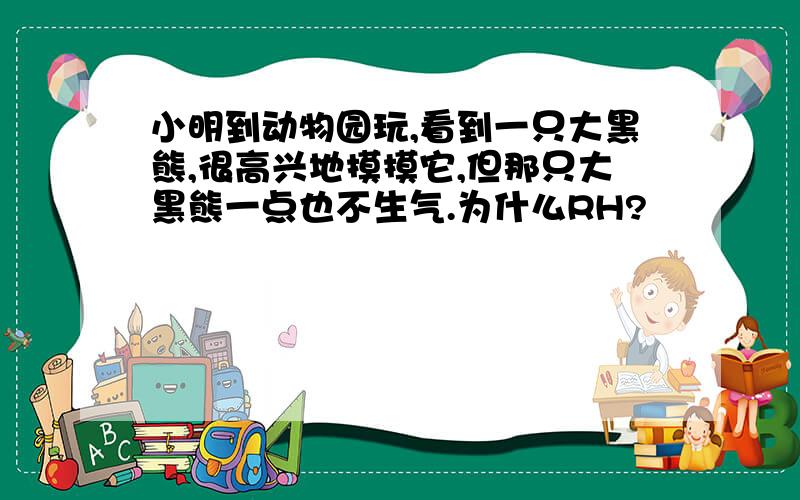 小明到动物园玩,看到一只大黑熊,很高兴地摸摸它,但那只大黑熊一点也不生气.为什么RH?