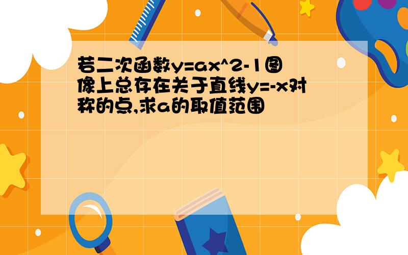 若二次函数y=ax^2-1图像上总存在关于直线y=-x对称的点,求a的取值范围