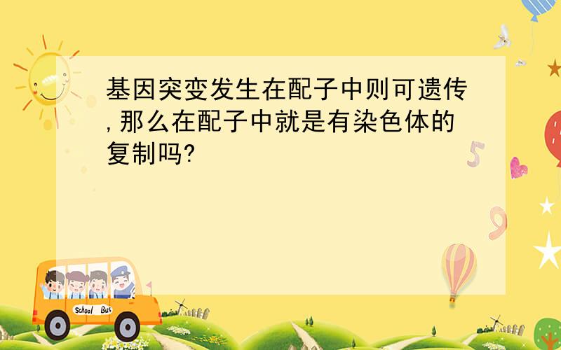 基因突变发生在配子中则可遗传,那么在配子中就是有染色体的复制吗?