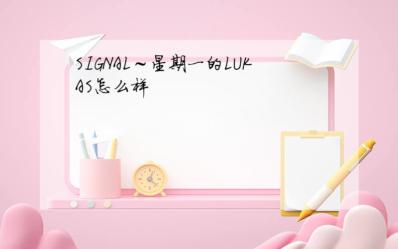 SIGNAL～星期一的LUKAS怎么样