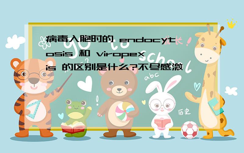 病毒入胞时的 endocytosis 和 viropexis 的区别是什么?不尽感激,