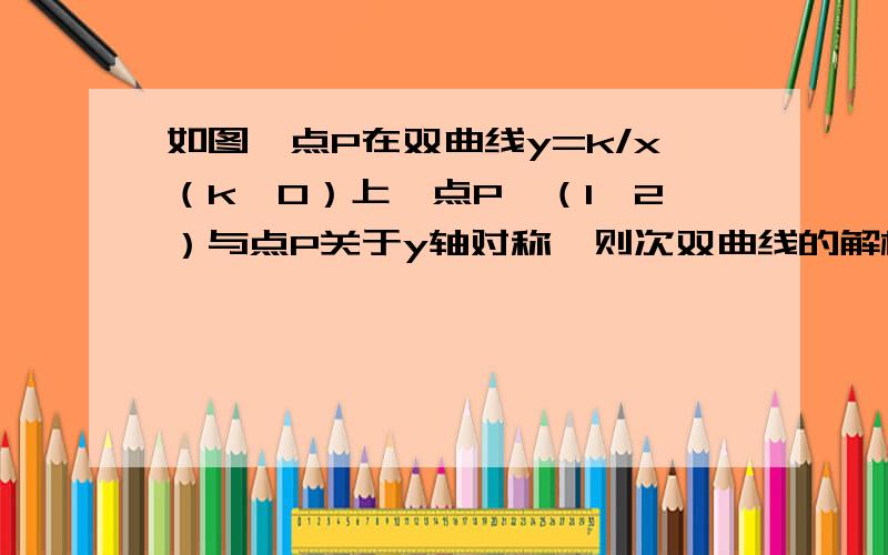 如图,点P在双曲线y=k/x（k≠0）上,点P'（1,2）与点P关于y轴对称,则次双曲线的解析式为