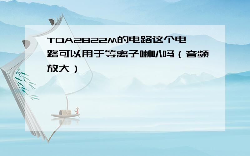 TDA2822M的电路这个电路可以用于等离子喇叭吗（音频放大）