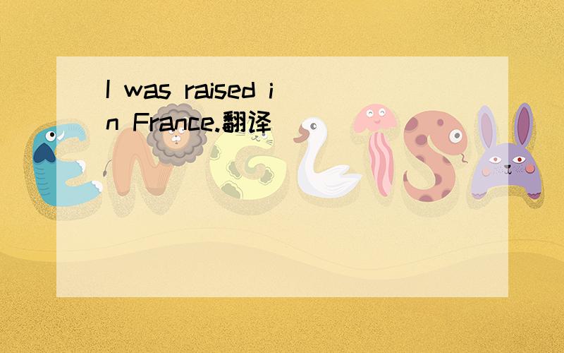 I was raised in France.翻译