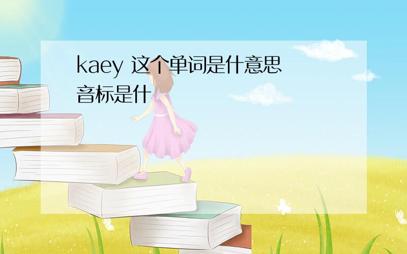 kaey 这个单词是什意思 音标是什麼