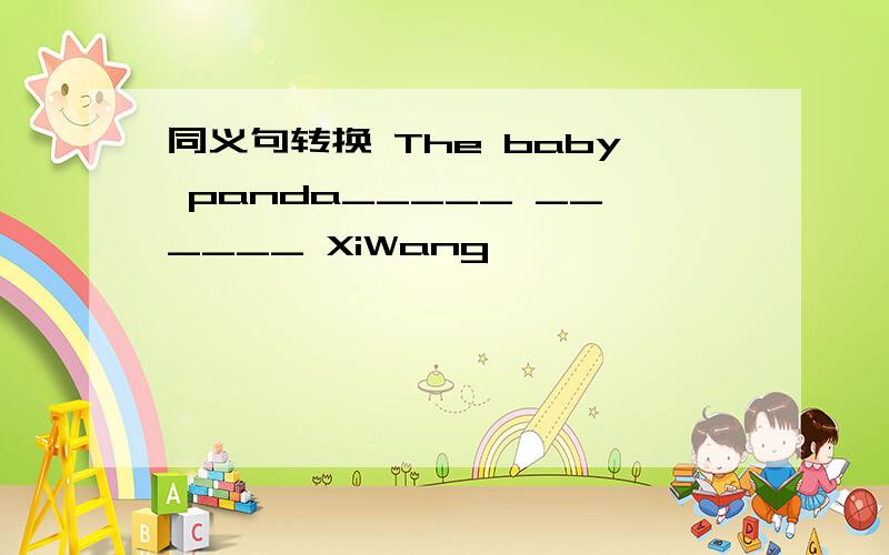 同义句转换 The baby panda_____ ______ XiWang