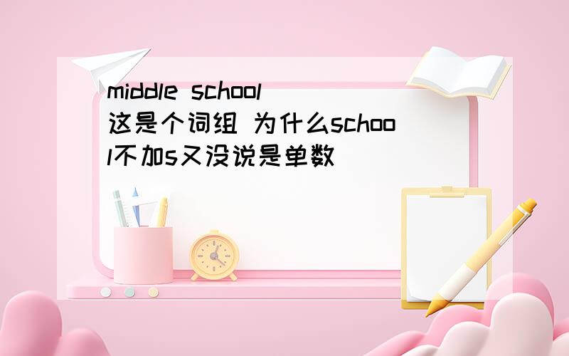 middle school 这是个词组 为什么school不加s又没说是单数