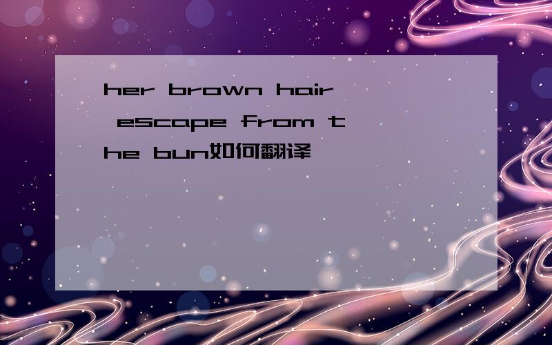 her brown hair escape from the bun如何翻译