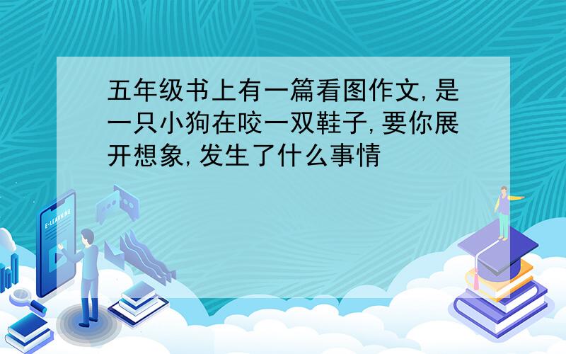 五年级书上有一篇看图作文,是一只小狗在咬一双鞋子,要你展开想象,发生了什么事情