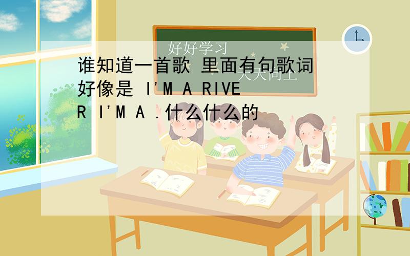 谁知道一首歌 里面有句歌词 好像是 I'M A RIVER I'M A .什么什么的