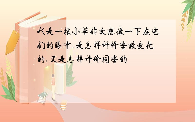 我是一棵小草作文想像一下在它们的眼中,是怎样评价学校变化的,又是怎样评价同学的