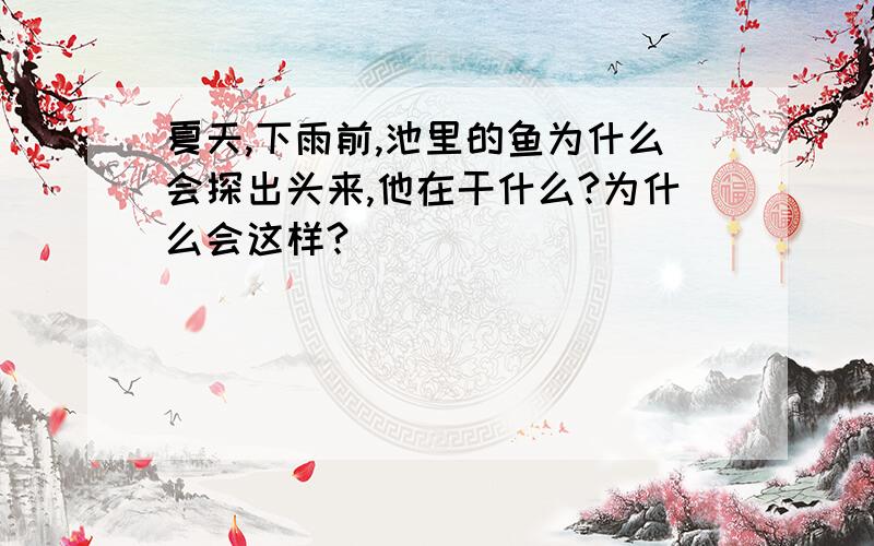 夏天,下雨前,池里的鱼为什么会探出头来,他在干什么?为什么会这样?