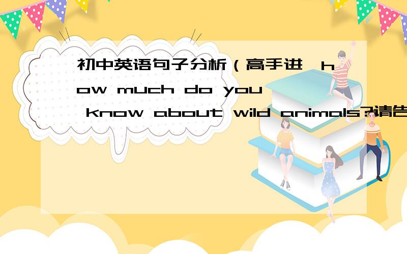 初中英语句子分析（高手进,how much do you know about wild animals?请告诉帮我讲讲,为什么用HOW much.劳烦您讲细致点,绝不拖拉