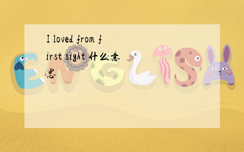 I loved from first sight 什么意思