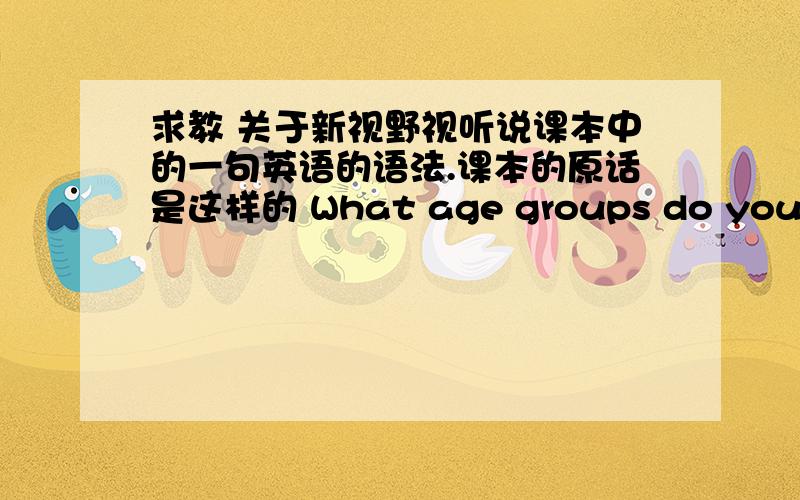 求教 关于新视野视听说课本中的一句英语的语法.课本的原话是这样的 What age groups do you think the business people should target?Why?在这句话中,作为特殊疑问句,我感觉应当把should移到the business people前