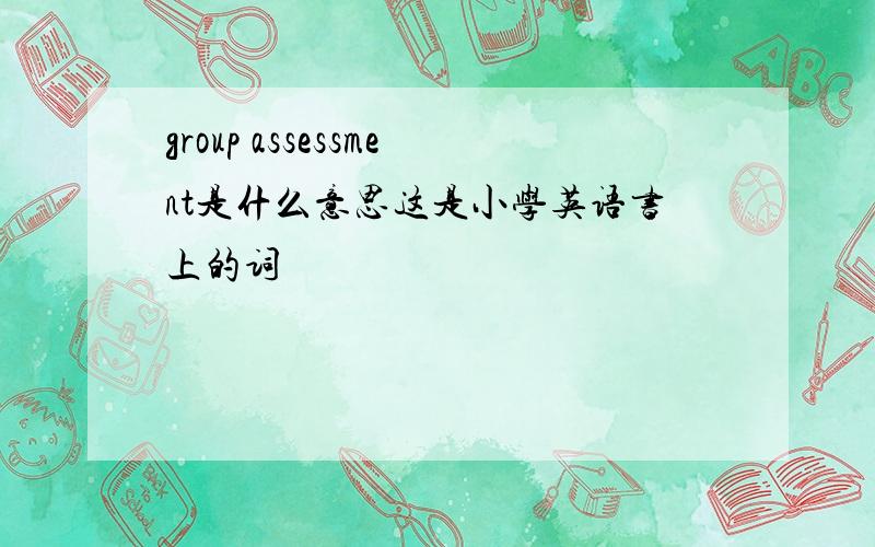 group assessment是什么意思这是小学英语书上的词