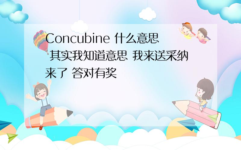 Concubine 什么意思 其实我知道意思 我来送采纳来了 答对有奖