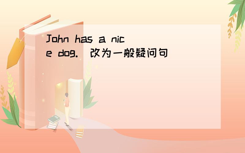 John has a nice dog.（改为一般疑问句）