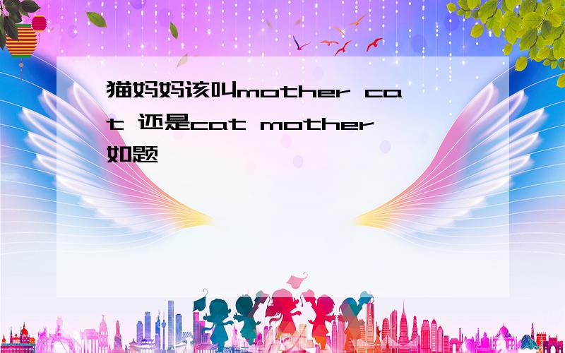 猫妈妈该叫mother cat 还是cat mother如题