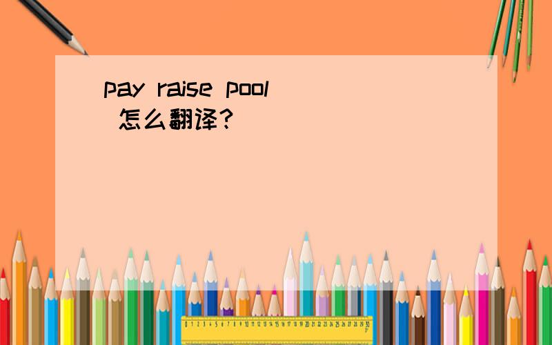 pay raise pool 怎么翻译?