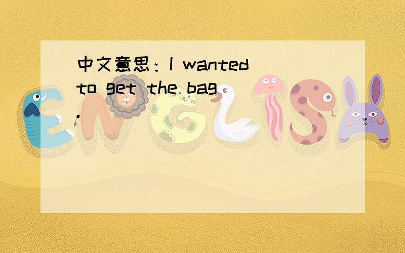 中文意思：I wanted to get the bag.