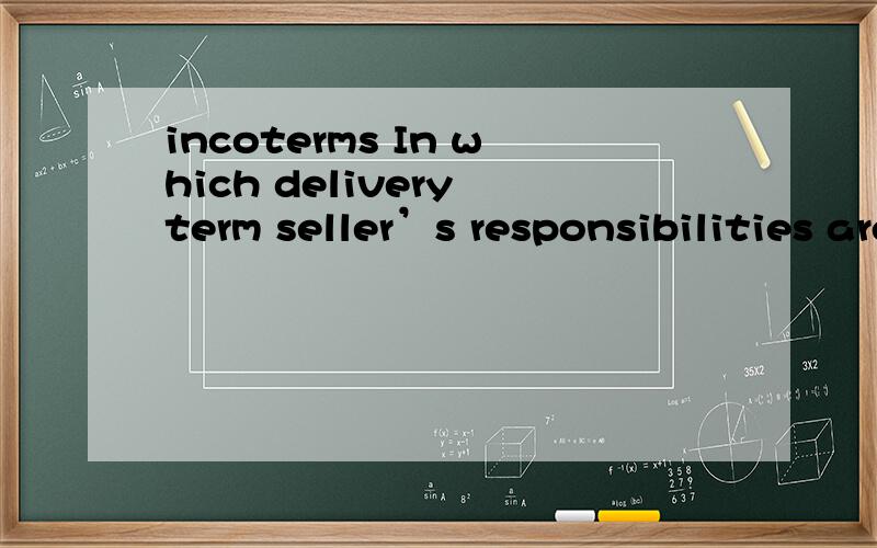 incoterms In which delivery term seller’s responsibilities aresmallest?In which delivery terms buyer’s responsibilities aresmallest?Who takes care of packing of goods?Which delivery terms are suitable for all transportmodes?When it is seller’s