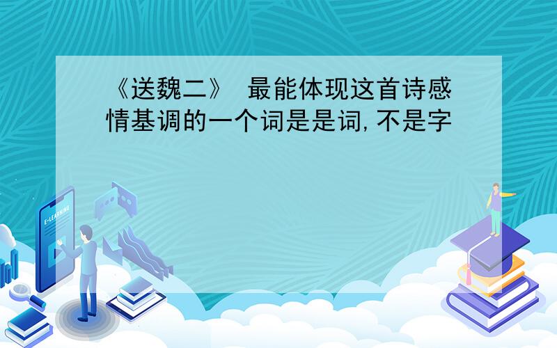 《送魏二》 最能体现这首诗感情基调的一个词是是词,不是字