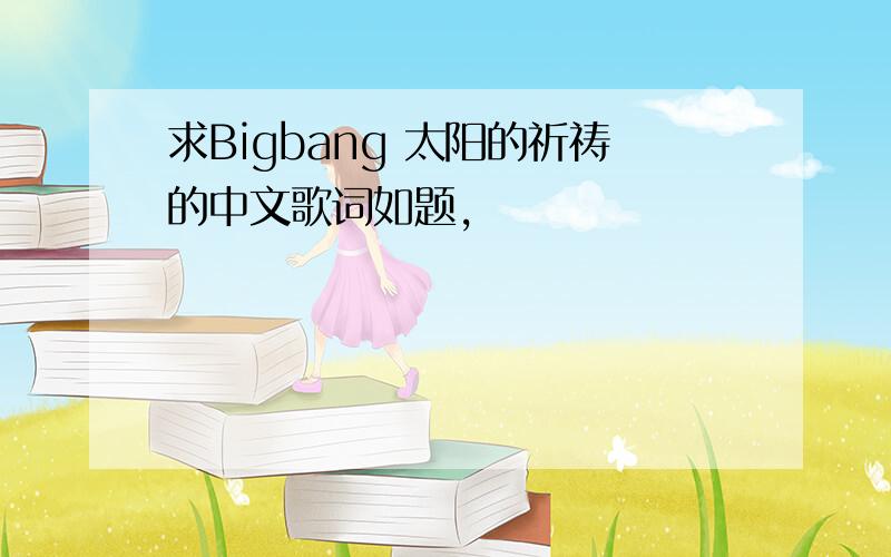 求Bigbang 太阳的祈祷的中文歌词如题,