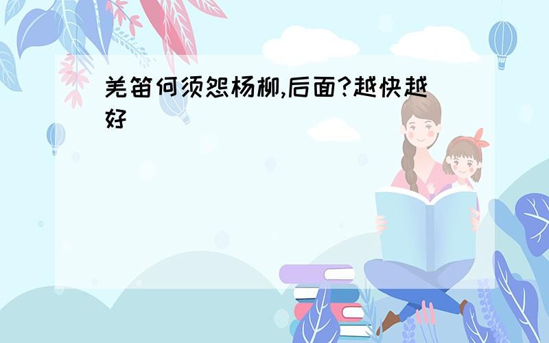 羌笛何须怨杨柳,后面?越快越好