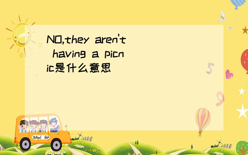 NO,they aren't having a picnic是什么意思